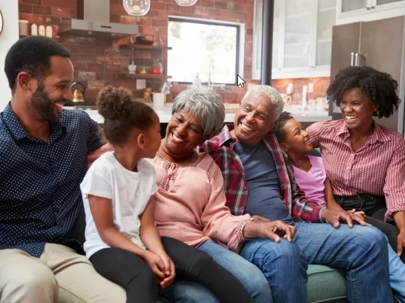 Happy family feeling secure